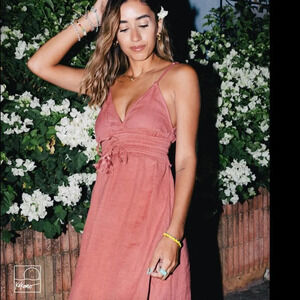 Roxy Simple Blossom Dress NWT Burnt  Red Size Large